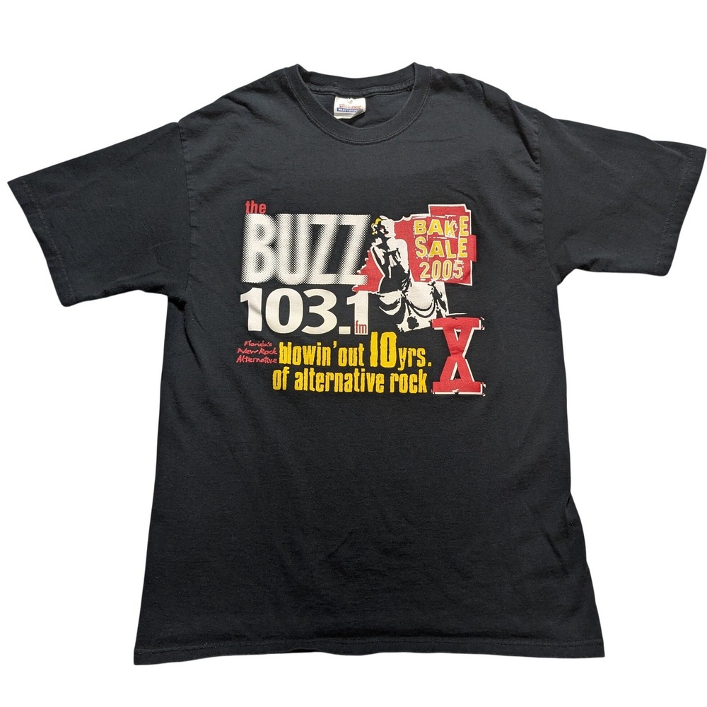 VTG The Buzz 103.1 FM Bake Sale 2005 Concert T-Shirt Medium My Chemical Romance